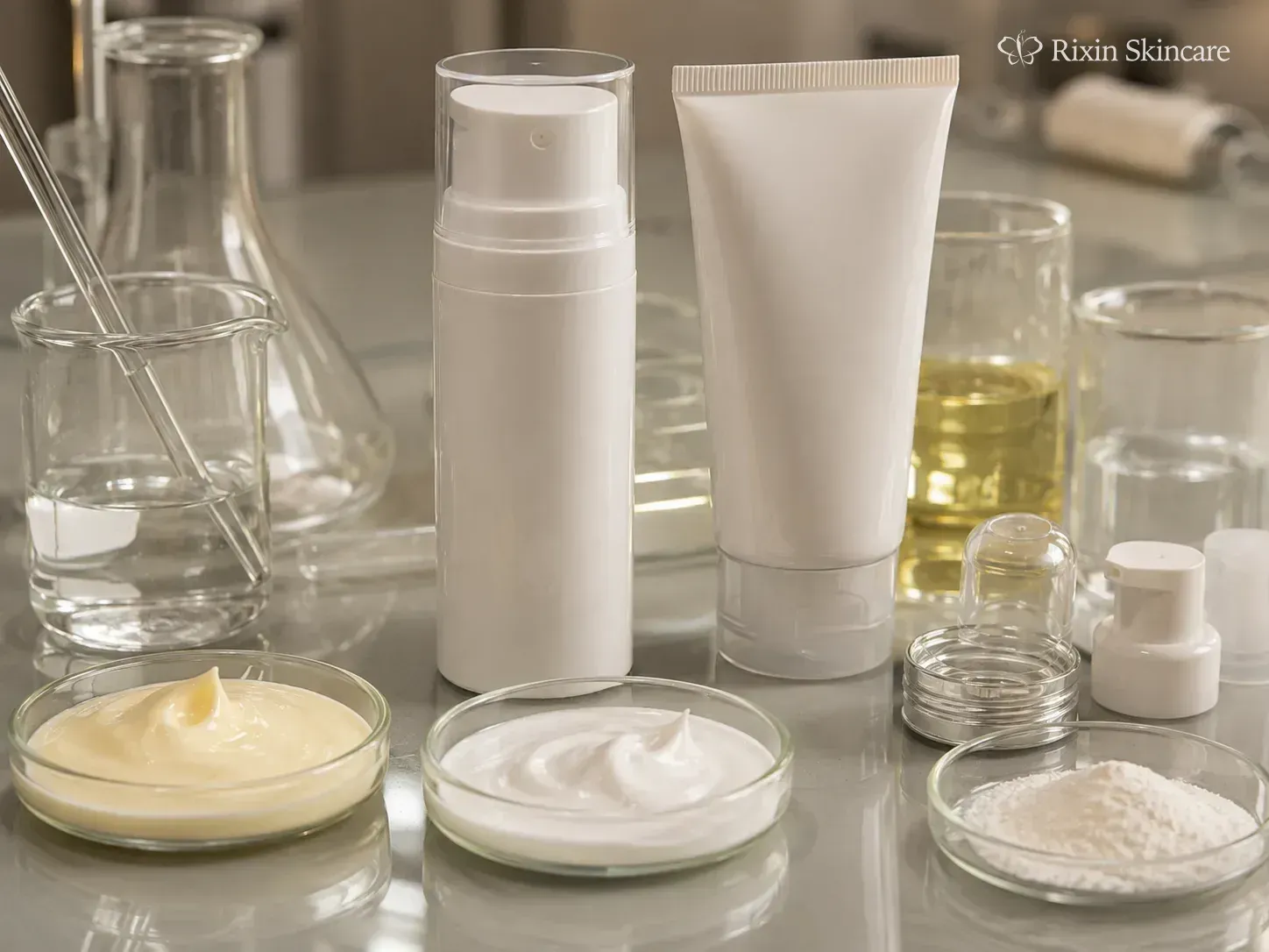 Bemotrizinol sunscreen development review with formula textures, pump and tube packaging, and compatibility cues