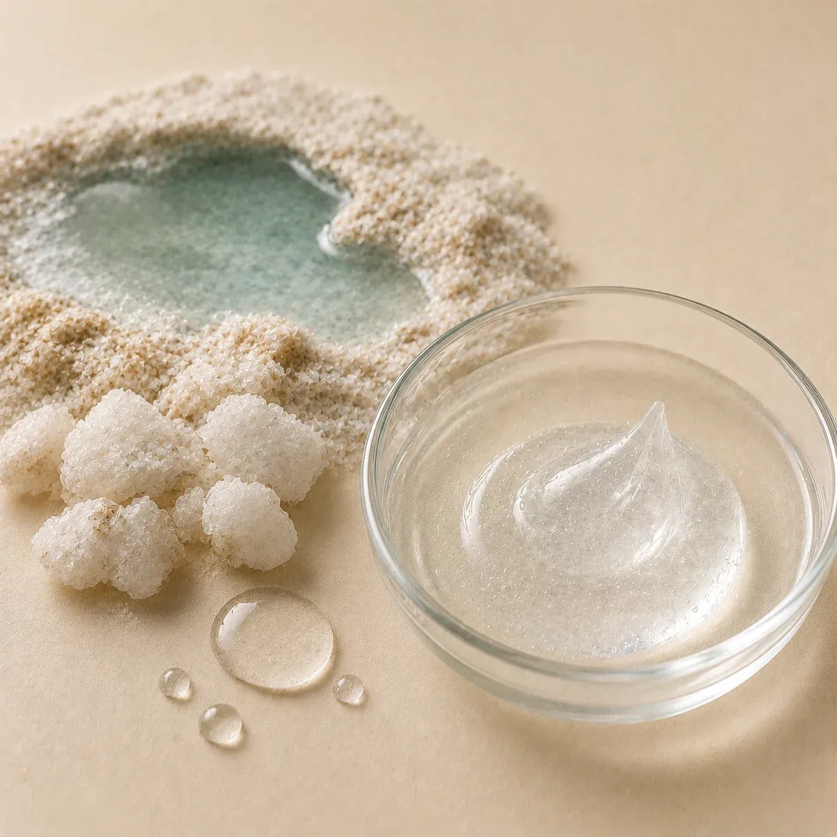 Natural lipid droplet association with rich cream texture representing ceramide ingredient identity