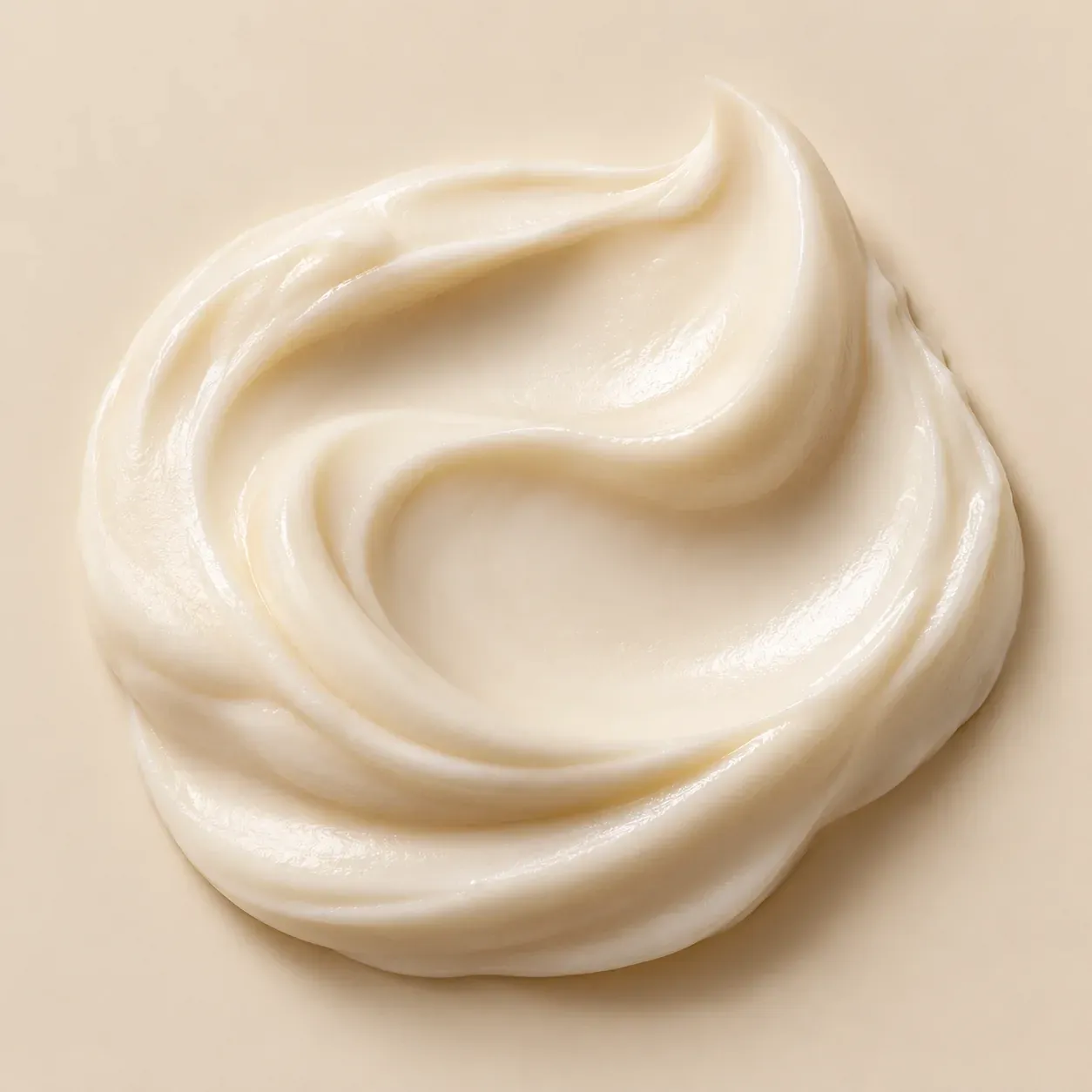 Smooth white moisturizer cream with a soft peak